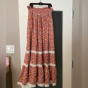 Loretta Caponi Floral Maxi Skirt